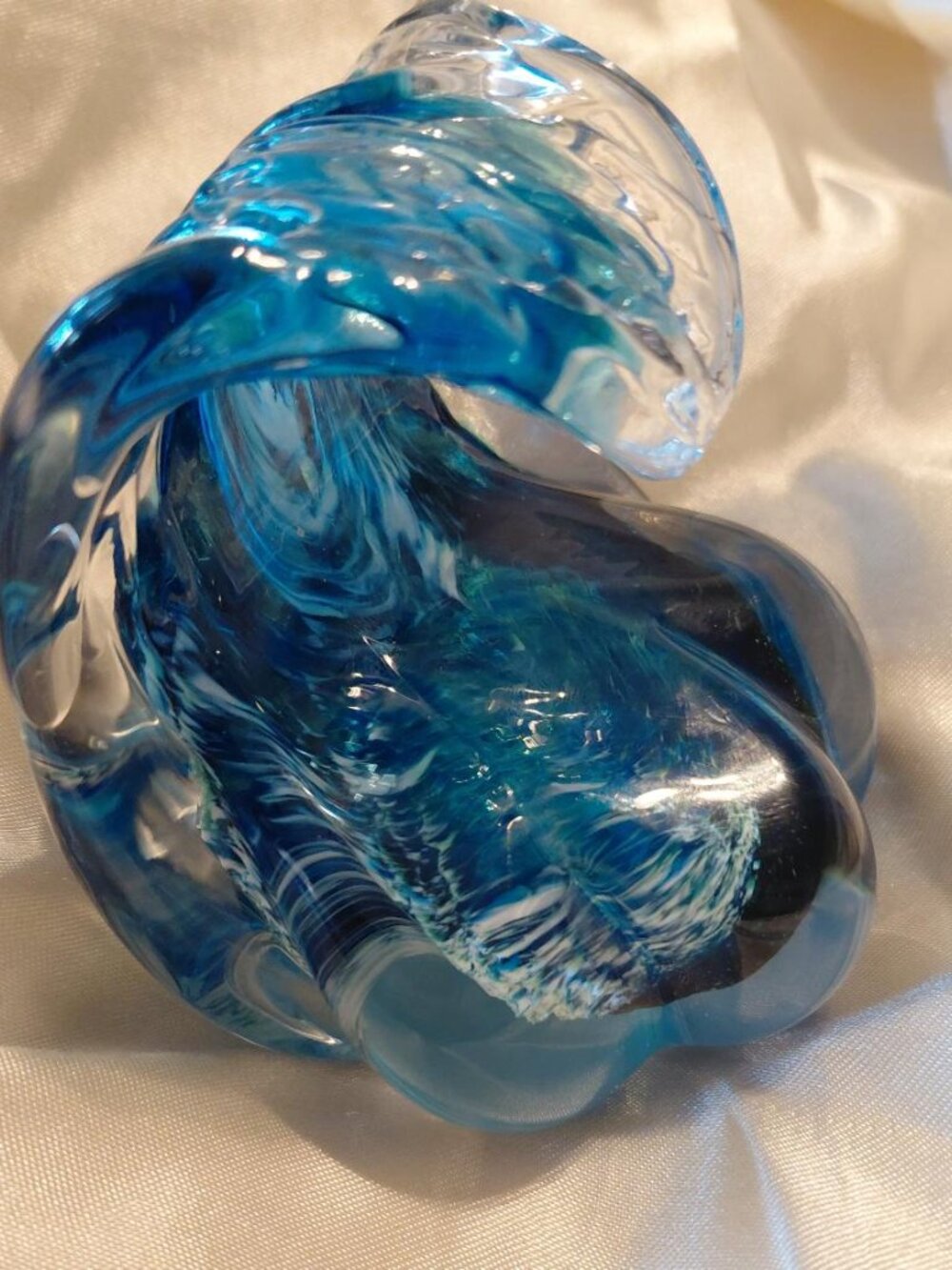 Anchor Bend Glassworks Handblown Waves Paperweight -Signed